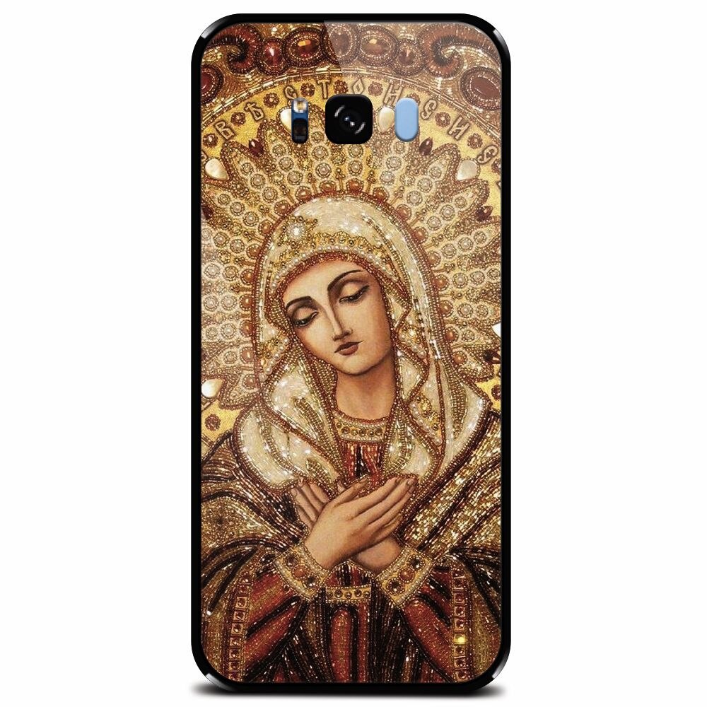Husa din sticla securizata pentru Samsung Galaxy S8 Plus, Maica Domnului