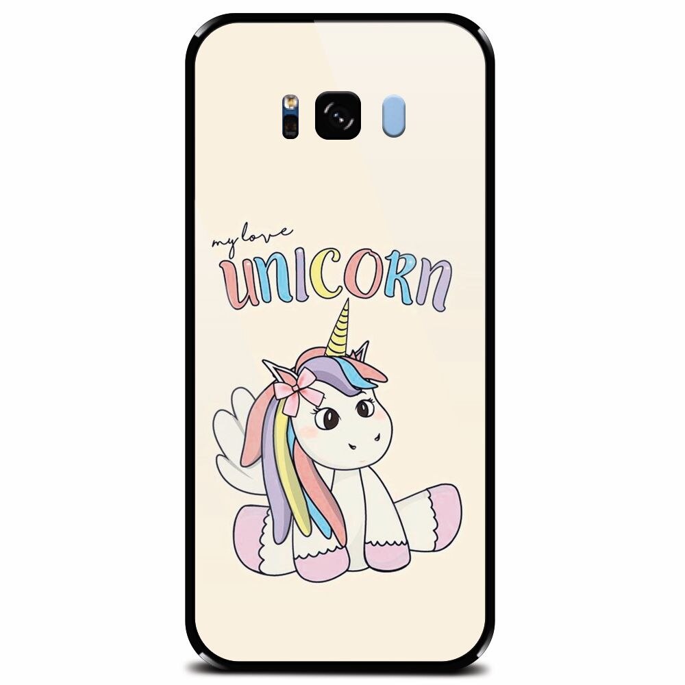 Husa din sticla securizata pentru Samsung Galaxy S8 Plus, My Love Unicorn