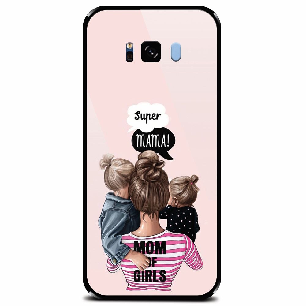 Husa din sticla securizata pentru Samsung Galaxy S8, Mom Of Girls