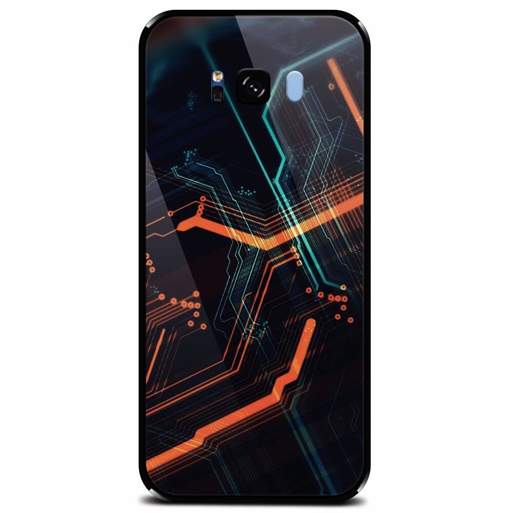 Husa din sticla securizata pentru Samsung Galaxy S8 Plus, Circuits