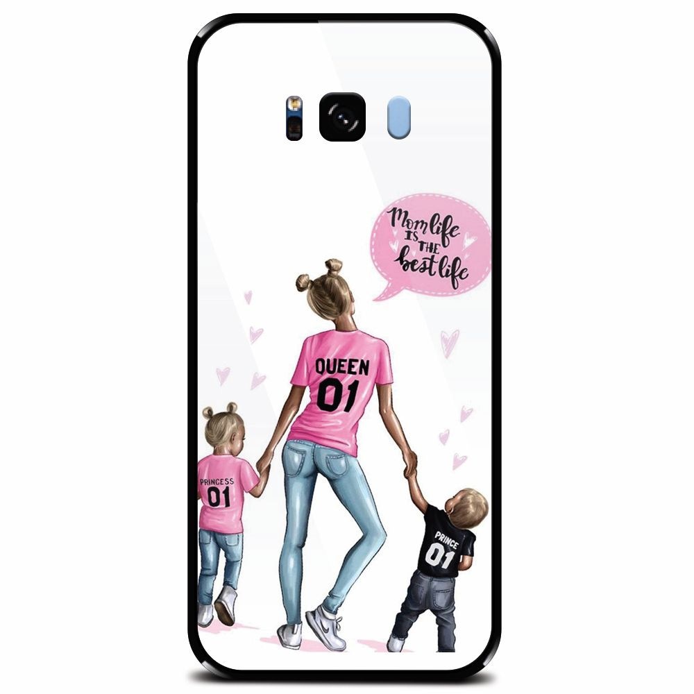 Husa din sticla securizata pentru Samsung Galaxy S8, Mom Life
