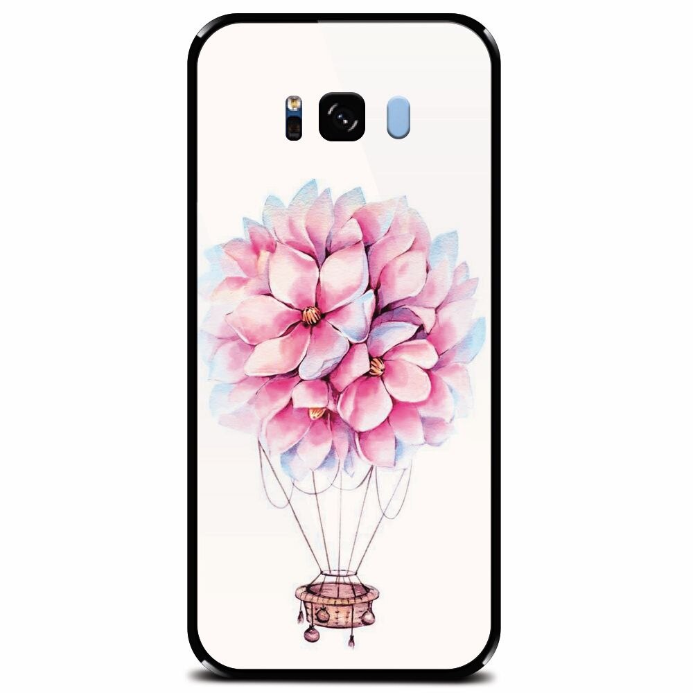 Husa din sticla securizata pentru Samsung Galaxy S8 Plus, Flower Baloon
