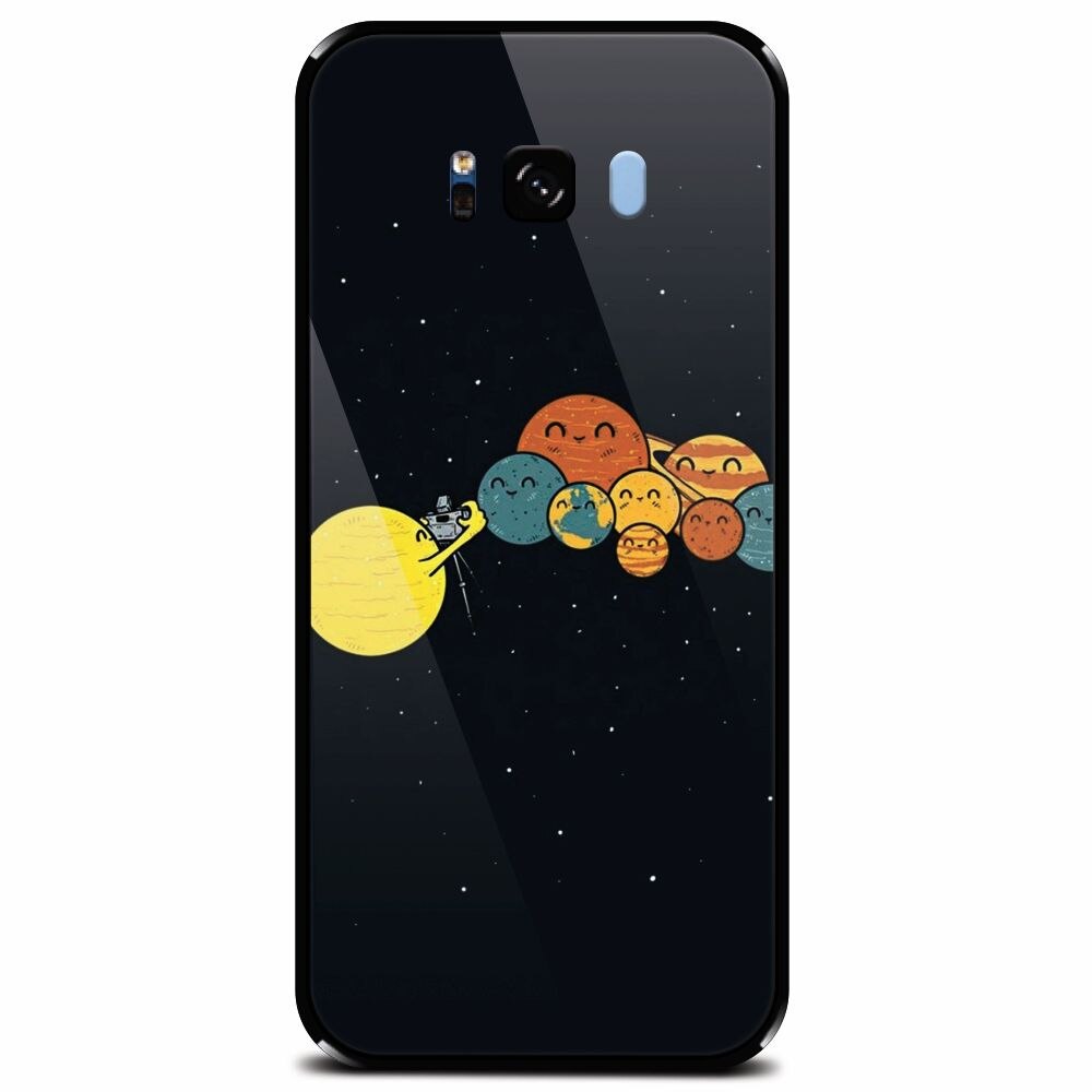 Husa din sticla securizata pentru Samsung Galaxy S8 Plus, Selfie Planet
