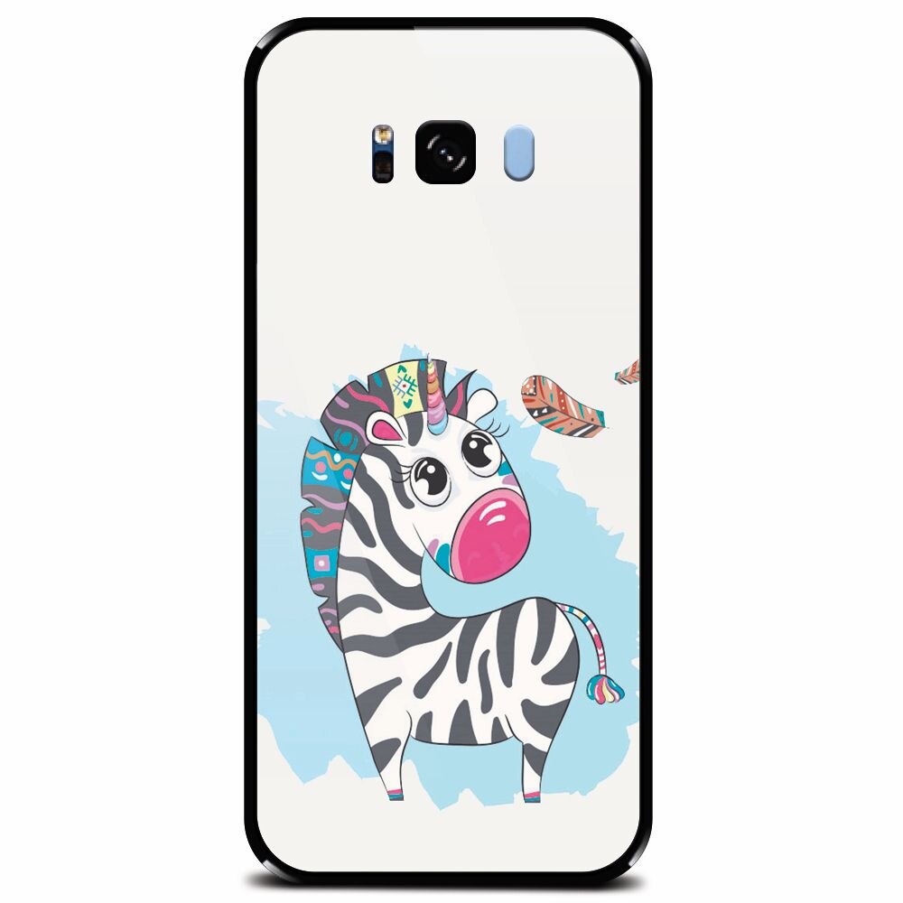 Husa din sticla securizata pentru Samsung Galaxy S8 Plus, Zebra
