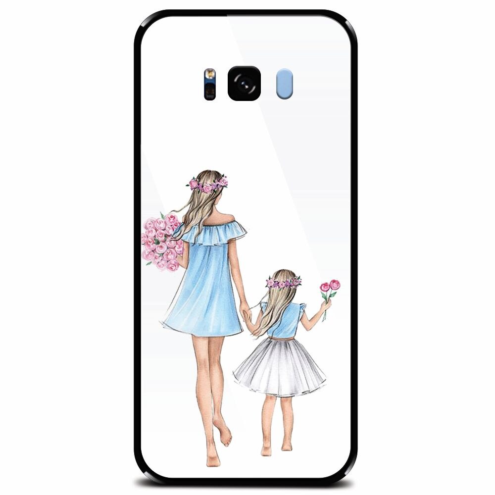 Husa din sticla securizata pentru Samsung Galaxy S8 Plus, Mom's Princess