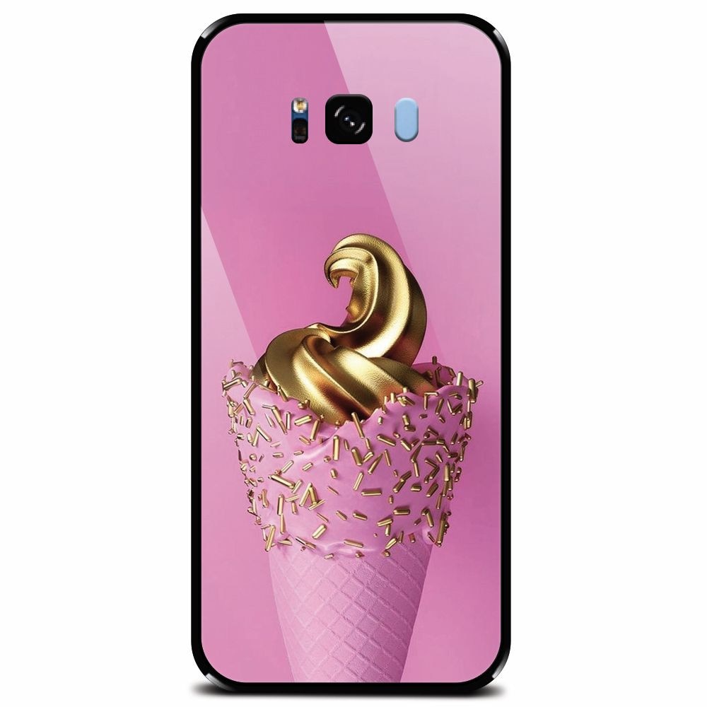 Husa din sticla securizata pentru Samsung Galaxy S8, Icecream Gold