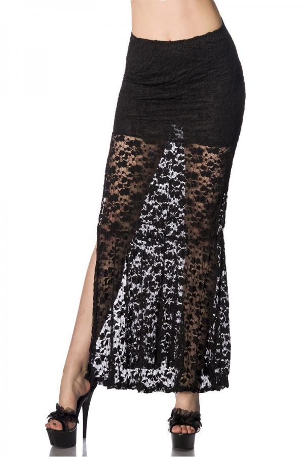 Fusta Dantela, lenjerie, Negru, M