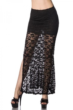 Fusta Dantela, lenjerie, Negru, M Fusta Dantela, lenjerie, Negru, M