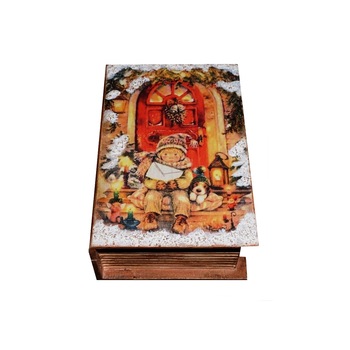 Cutie de bijuterii tip carte decorata handmade, Serena, Scrisoare pentru Mos Craciun Cutie de bijuterii tip carte decorata handmade, Serena, Scrisoare pentru Mos Craciun