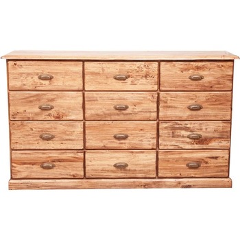 Comoda cu 12 sertare, culoare natur, Mobila lemn masiv, TUSCAN FURNITURE, 170 x 40 x 100 cm Comoda cu 12 sertare, culoare natur, Mobila lemn masiv, TUSCAN FURNITURE, 170 x 40 x 100 cm
