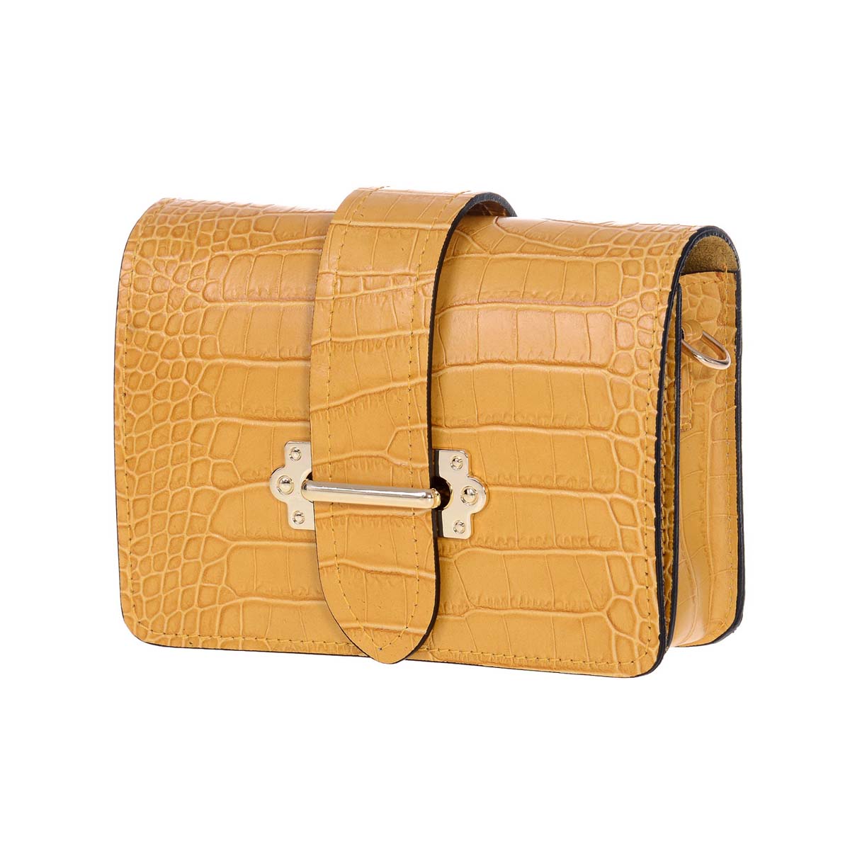 Geanta din Piele Naturala Galbena, Briana