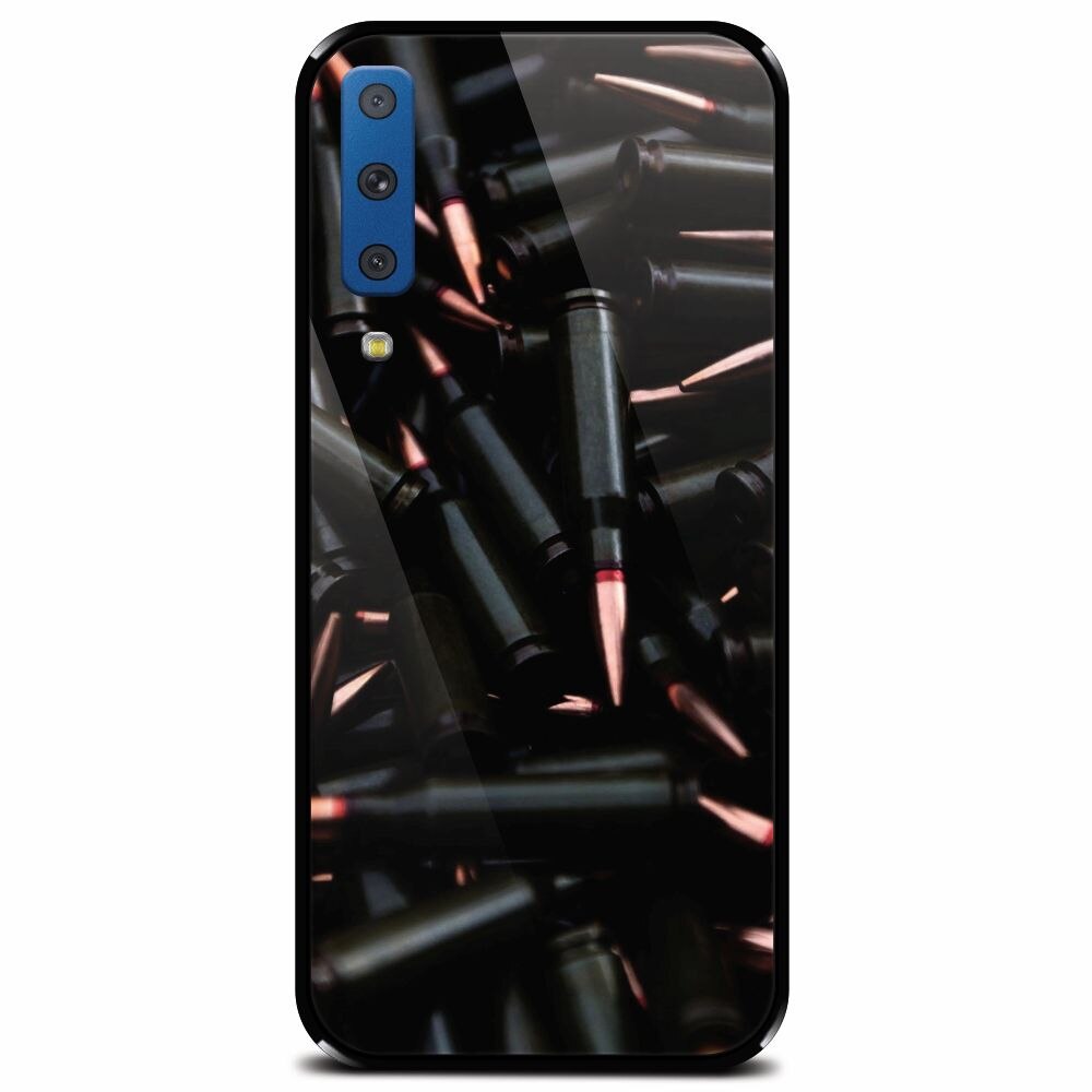 Husa din sticla securizata pentru Samsung Galaxy A7 (2018), Ammunition Bullets