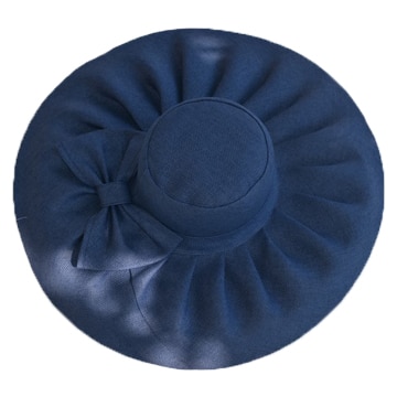 Palarie trendy toamana-iarna accesorizata cu funda mare,material tip stofa,D&J Exclussive,albastru