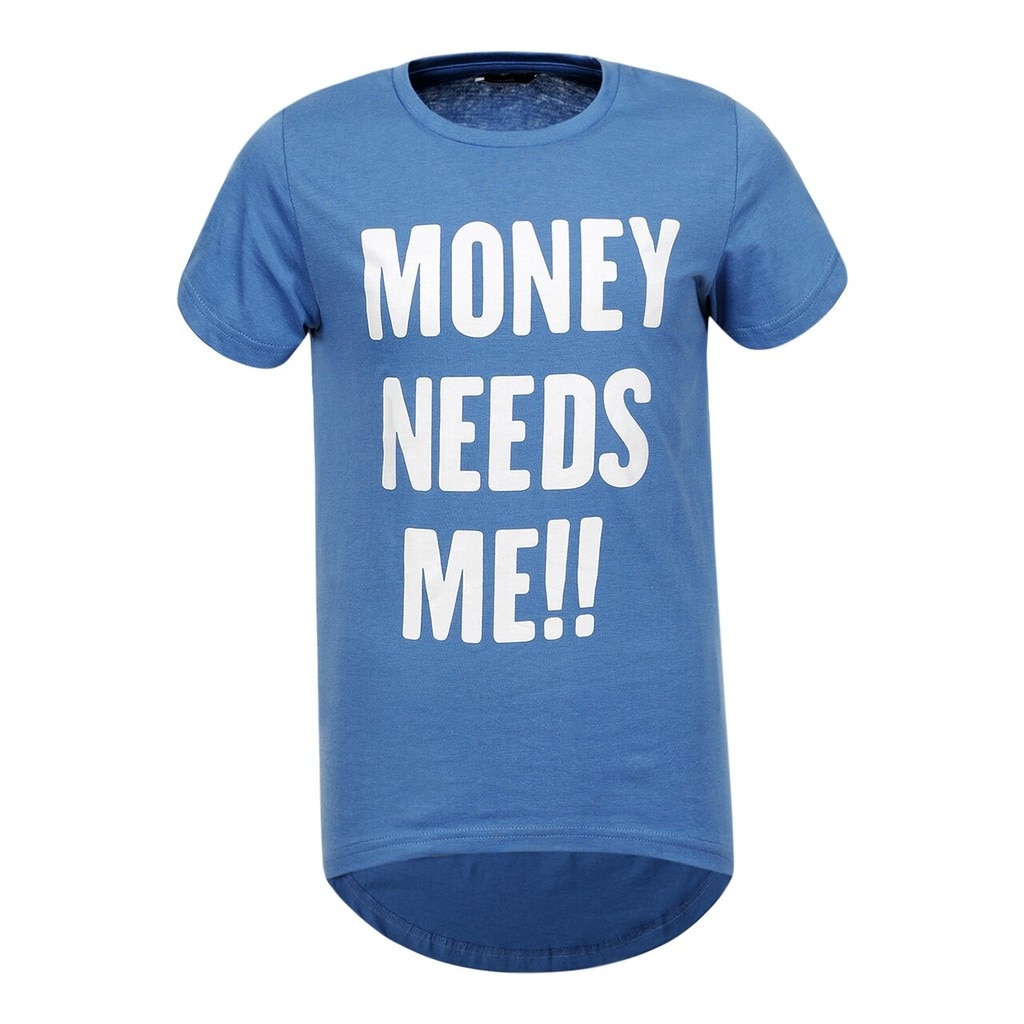 Tricou MONEY NEEDS ME, Albastru