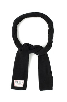 Guess, Fular din tricot fin si amestec de lana, Negru Guess, Fular din tricot fin si amestec de lana, Negru