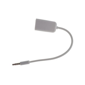 Cablu audio adaptor Jack 3.5mm 4 pin tata la 2 x Jack 3.5mm 3 pin mama, lungime 10cm, alb