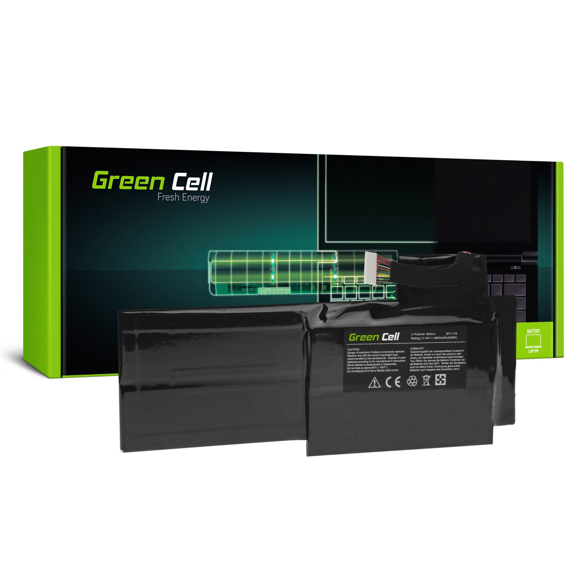 Baterie laptop BTY-L76 pentru MSI (4640mAh 11.4V) acumulator marca Green Cell®