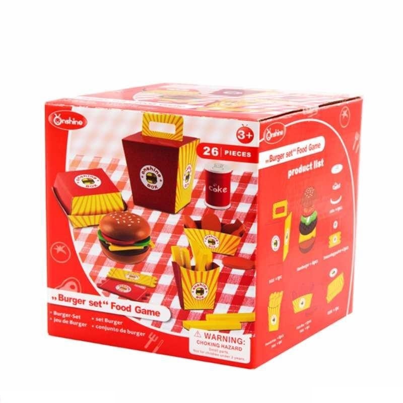 Set de joaca Fast Food Onshine, piese din lemn