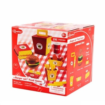 Set de joaca Fast Food Onshine, piese din lemn Set de joaca Fast Food Onshine, piese din lemn