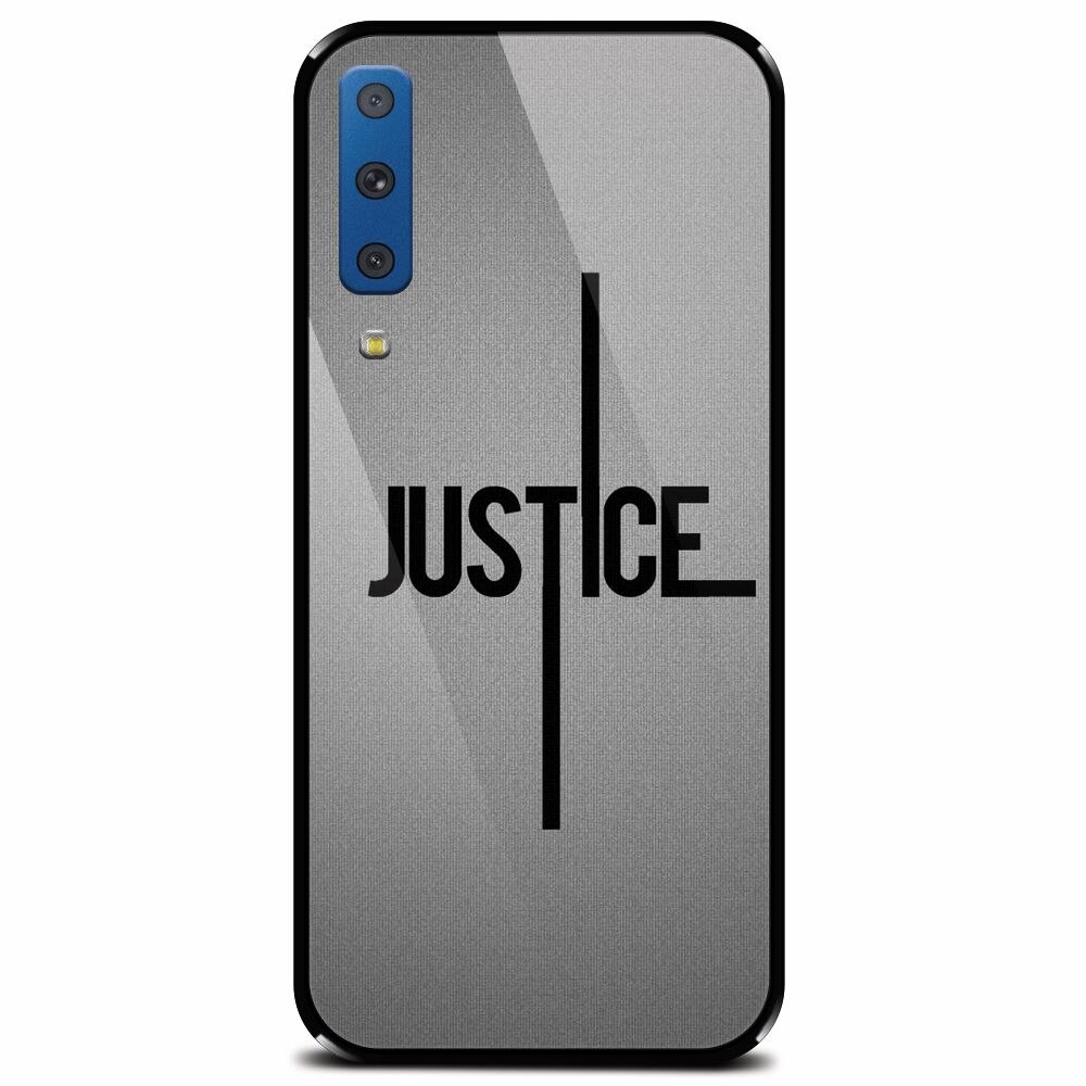 Husa din sticla securizata pentru Samsung Galaxy A7 (2018), Amir Justice Minimalistic Nubheebuccus Text