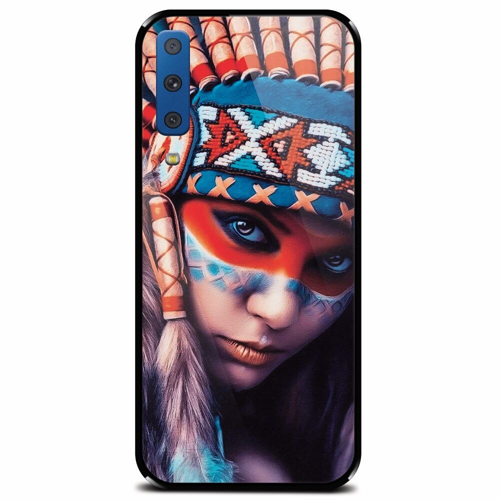 Husa din sticla securizata pentru Samsung Galaxy A7 (2018), Attractive Girl Model