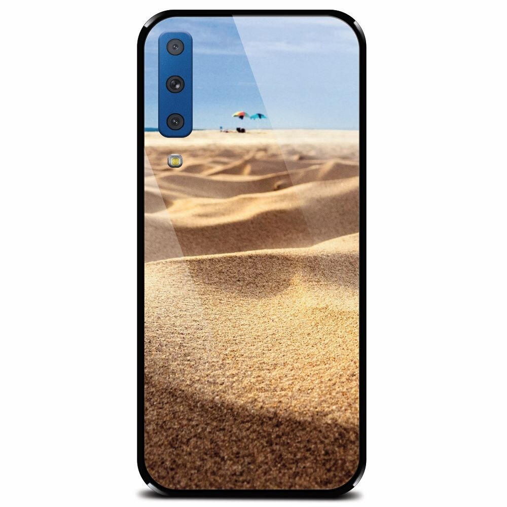 Husa din sticla securizata pentru Samsung Galaxy A7 (2018), Beach Sand Closeup Holiday