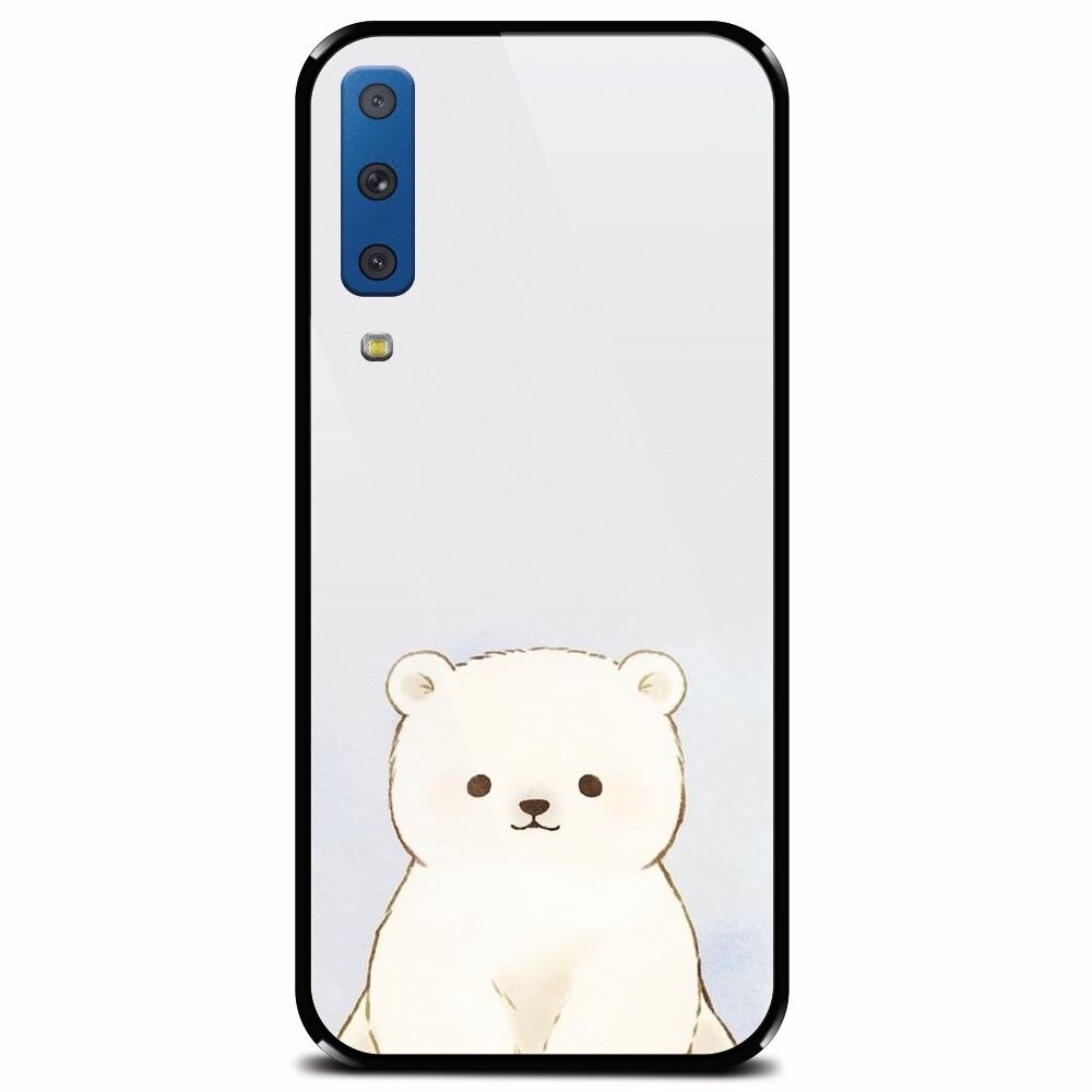 Husa din sticla securizata pentru Samsung Galaxy A7 (2018), Bear