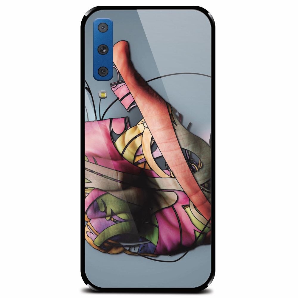Husa din sticla securizata pentru Samsung Galaxy A7 (2018), Beautiful Hand Art