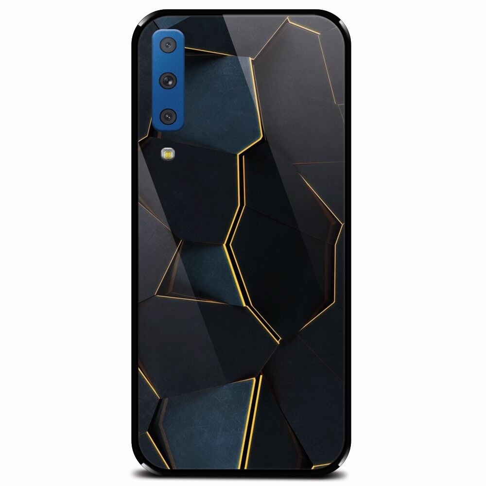 Husa din sticla securizata pentru Samsung Galaxy A7 (2018), Abstract Draw