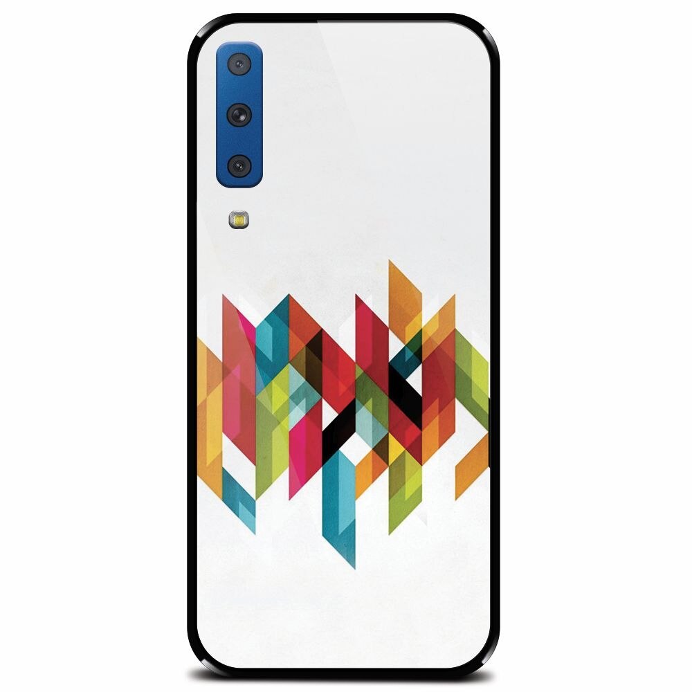 Husa din sticla securizata pentru Samsung Galaxy A7 (2018), Geometric