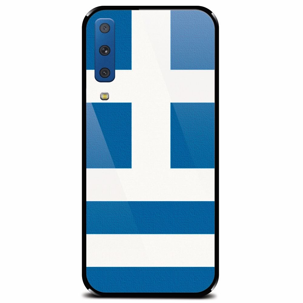 Husa din sticla securizata pentru Samsung Galaxy A7 (2018), Greece Flag