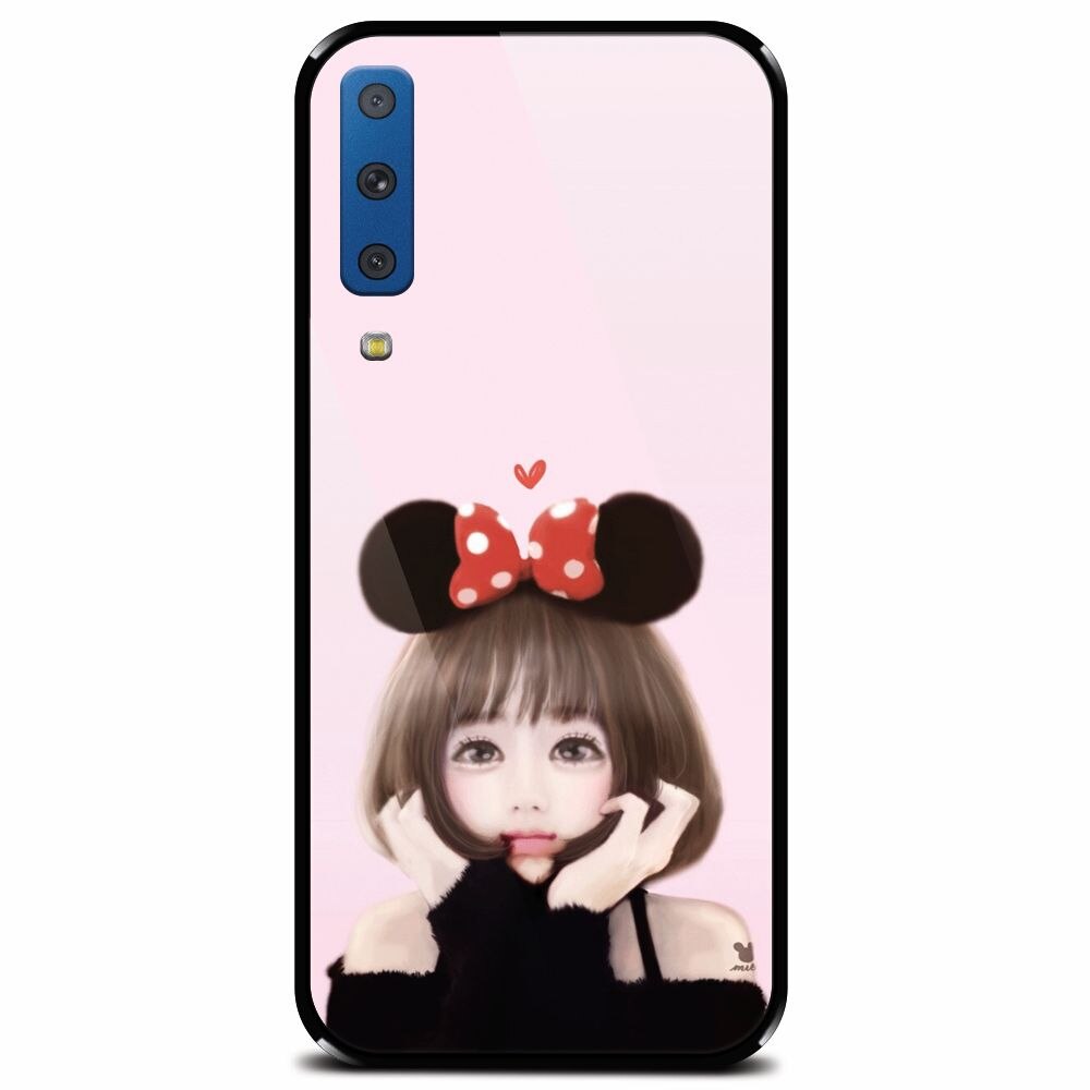 Husa din sticla securizata pentru Samsung Galaxy A7 (2018), Girly 002