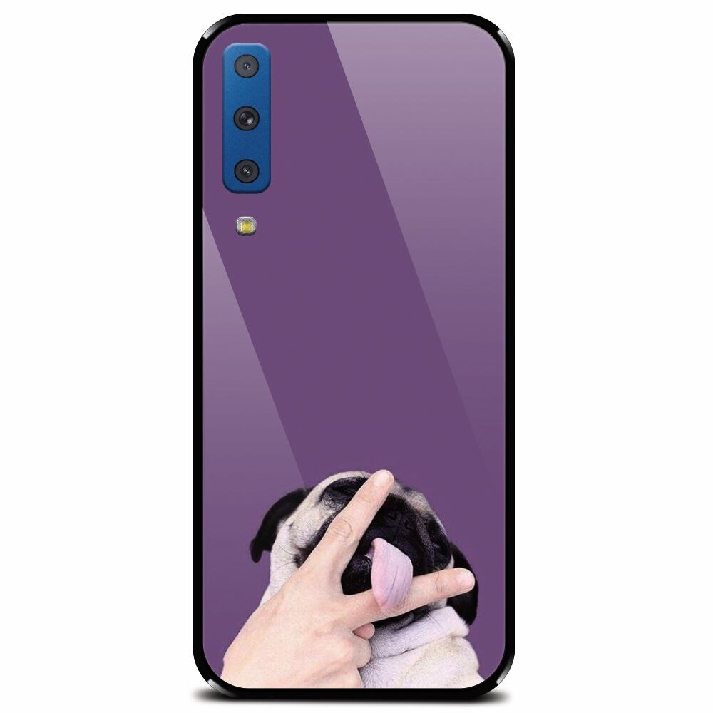 Husa din sticla securizata pentru Samsung Galaxy A7 (2018), Cute Dog 2