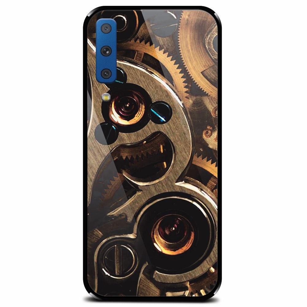 Husa din sticla securizata pentru Samsung Galaxy A7 (2018), Clock Mechanism