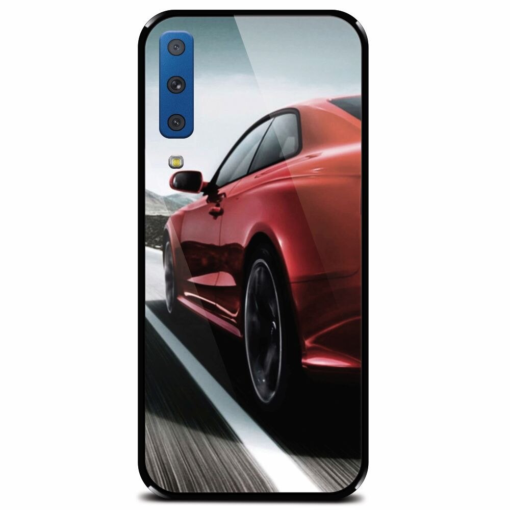 Husa din sticla securizata pentru Samsung Galaxy A7 (2018), Car On Road