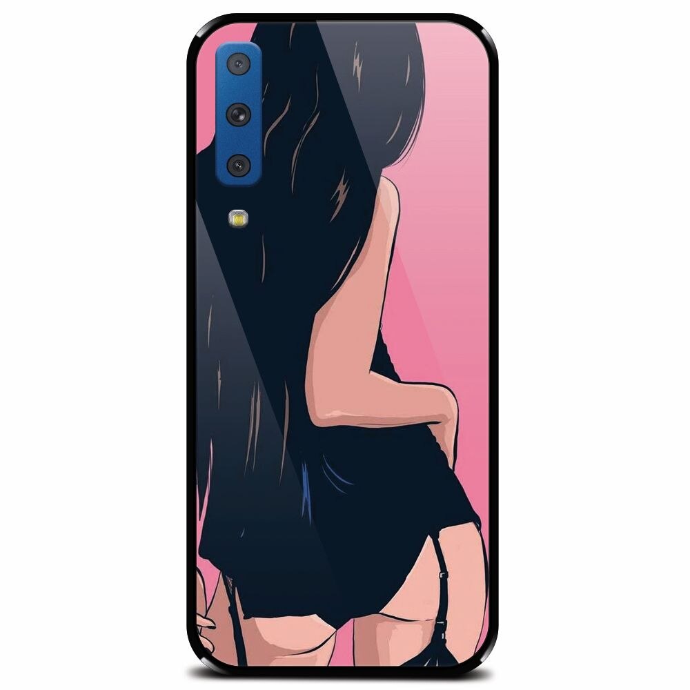 Husa din sticla securizata pentru Samsung Galaxy A7 (2018), Girl With Long Hair