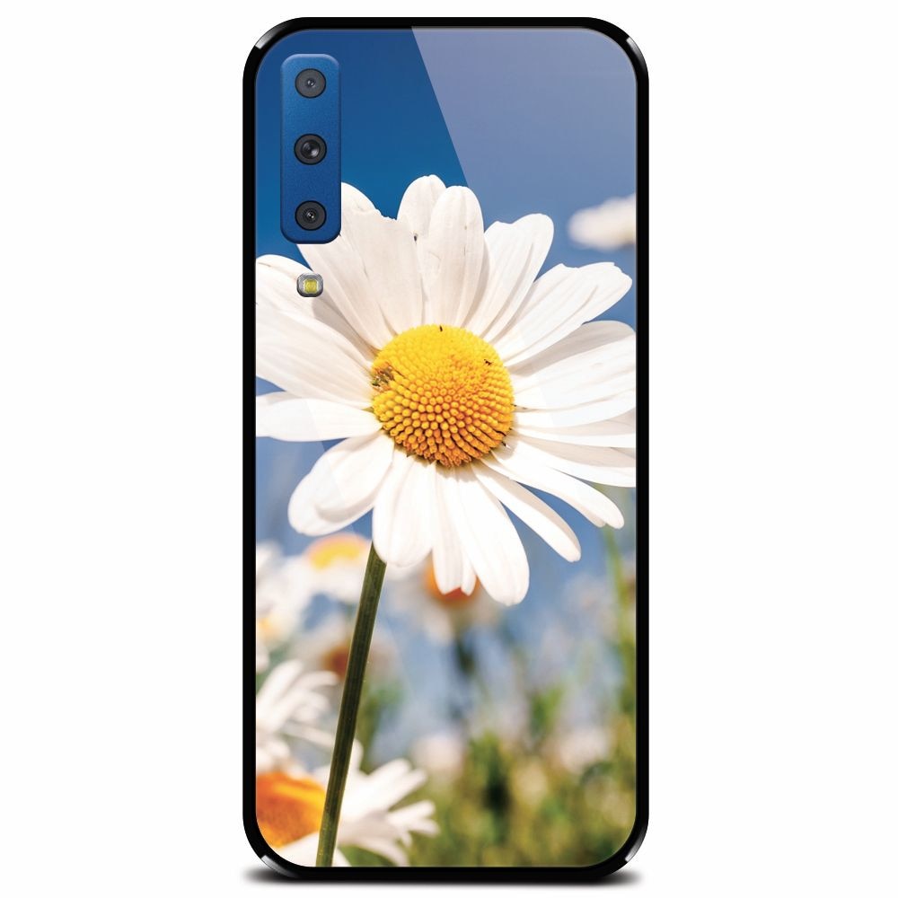 Husa din sticla securizata pentru Samsung Galaxy A7 (2018), Daisies Field Flowers