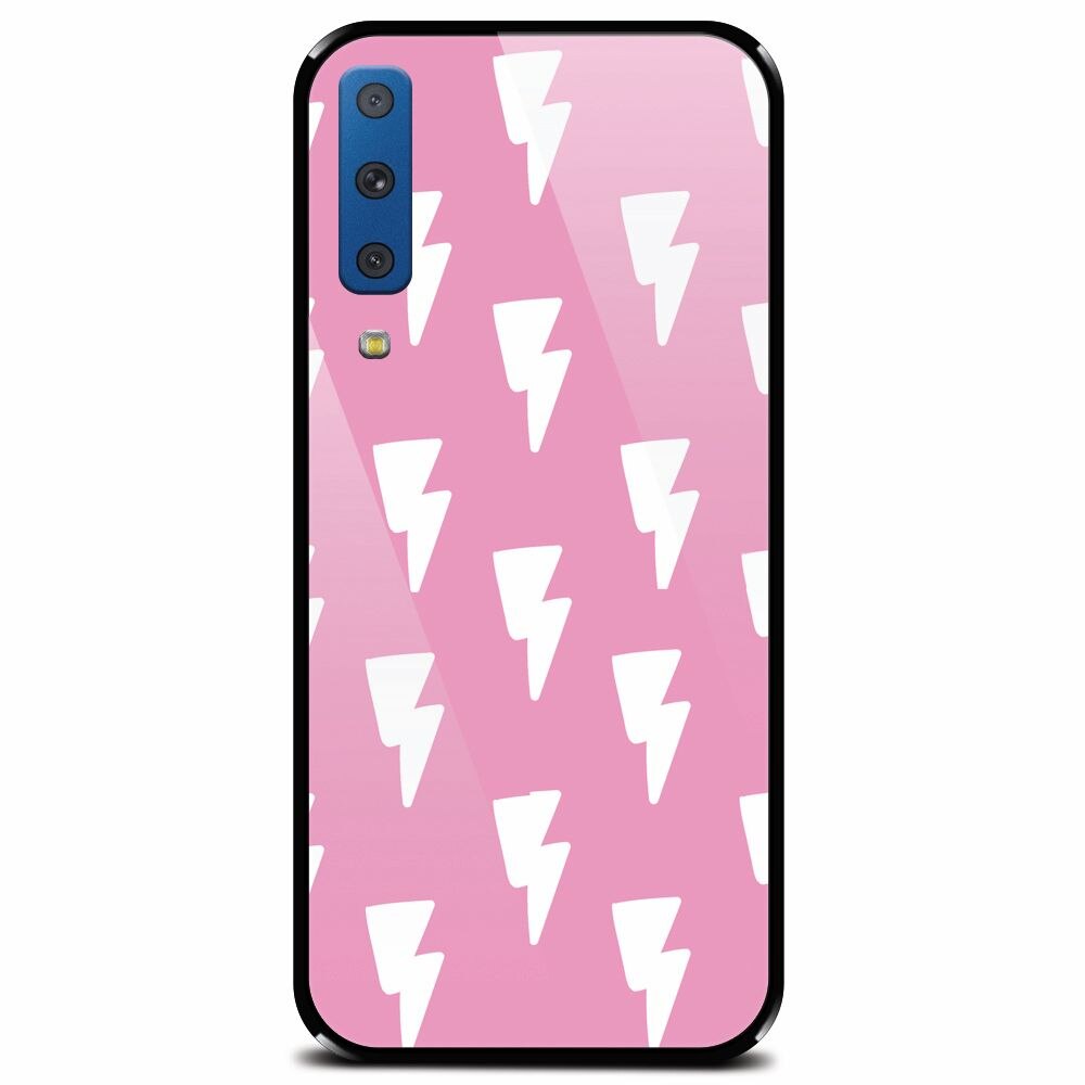 Husa din sticla securizata pentru Samsung Galaxy A7 (2018), Electric Pink