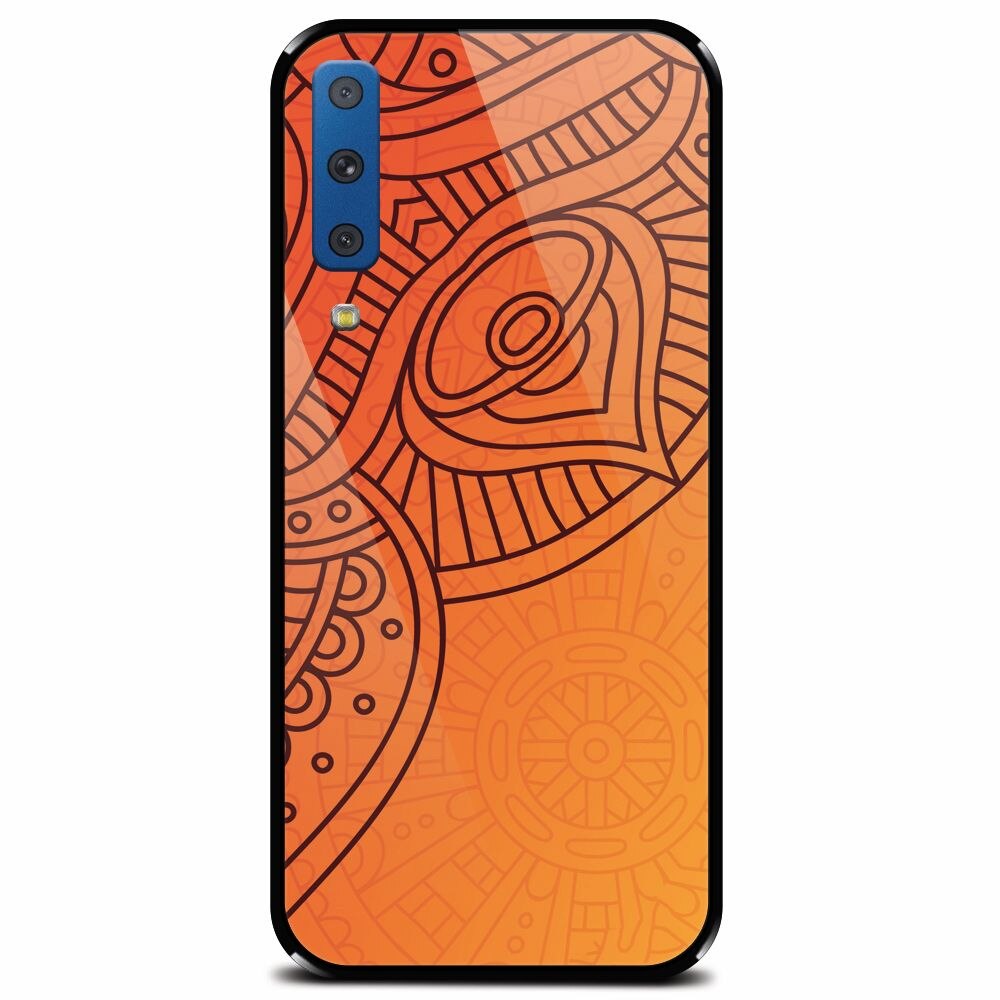 Husa din sticla securizata pentru Samsung Galaxy A7 (2018), Indian Design