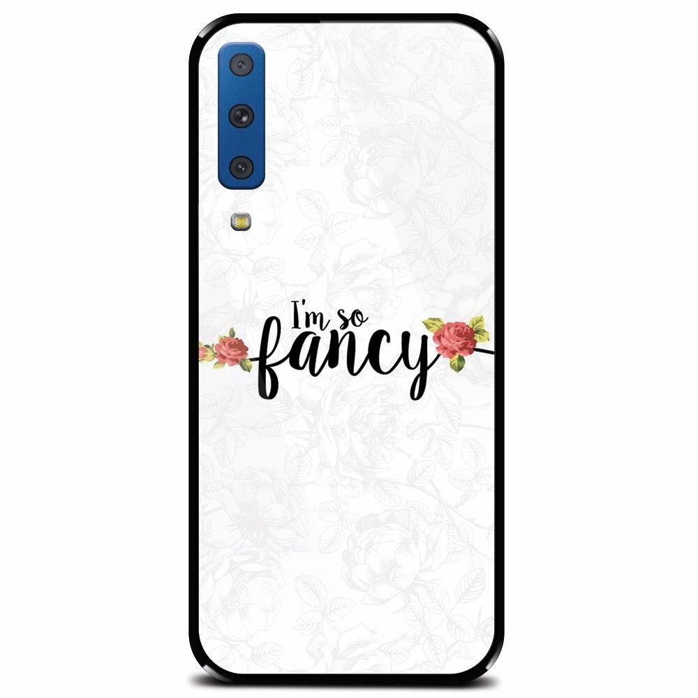 Husa din sticla securizata pentru Samsung Galaxy A7 (2018), Im So Fancy Floral