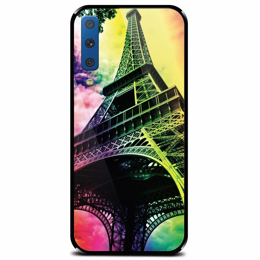 Husa din sticla securizata pentru Samsung Galaxy A7 (2018), Eiffel Tower 002
