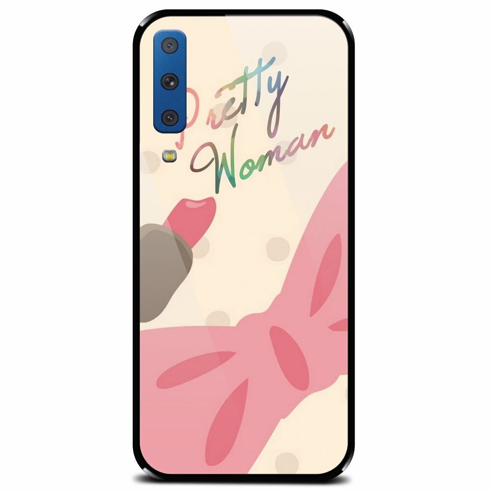 Husa din sticla securizata pentru Samsung Galaxy A7 (2018), Cute Girly