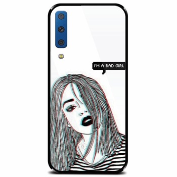 Husa din sticla securizata pentru Samsung Galaxy A7 (2018), Im A Bad Girl Husa din sticla securizata pentru Samsung Galaxy A7 (2018), Im A Bad Girl