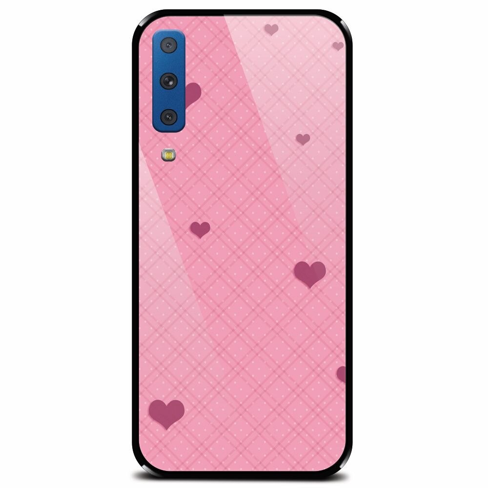Husa din sticla securizata pentru Samsung Galaxy A7 (2018), Girlish 001