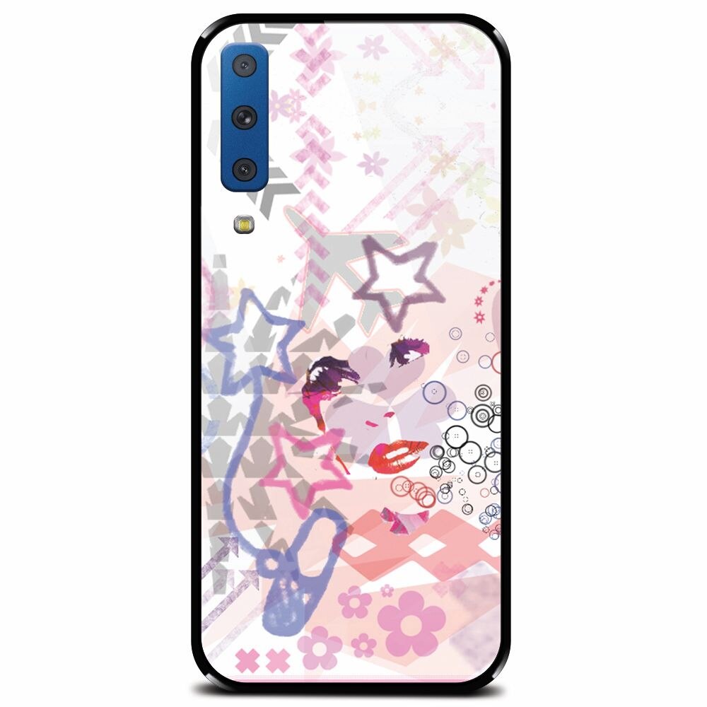 Husa din sticla securizata pentru Samsung Galaxy A7 (2018), Girly Like