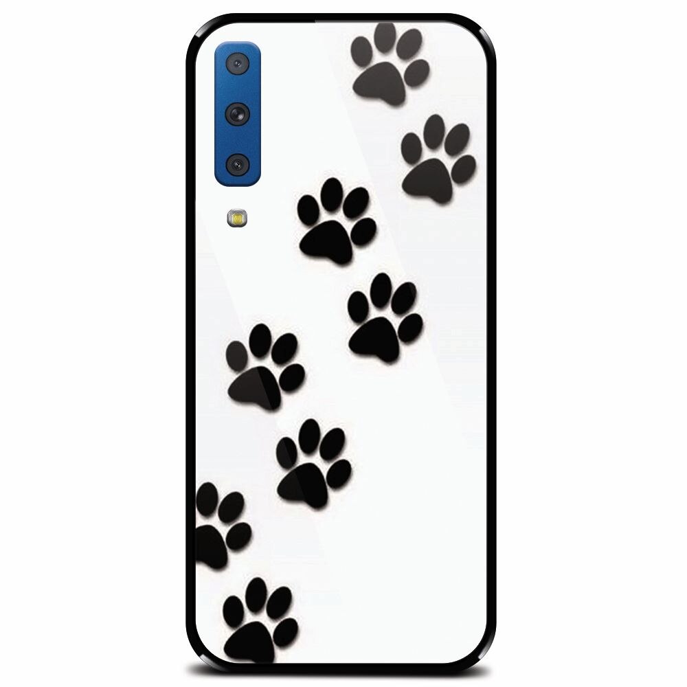 Husa din sticla securizata pentru Samsung Galaxy A7 (2018), Dog Mark