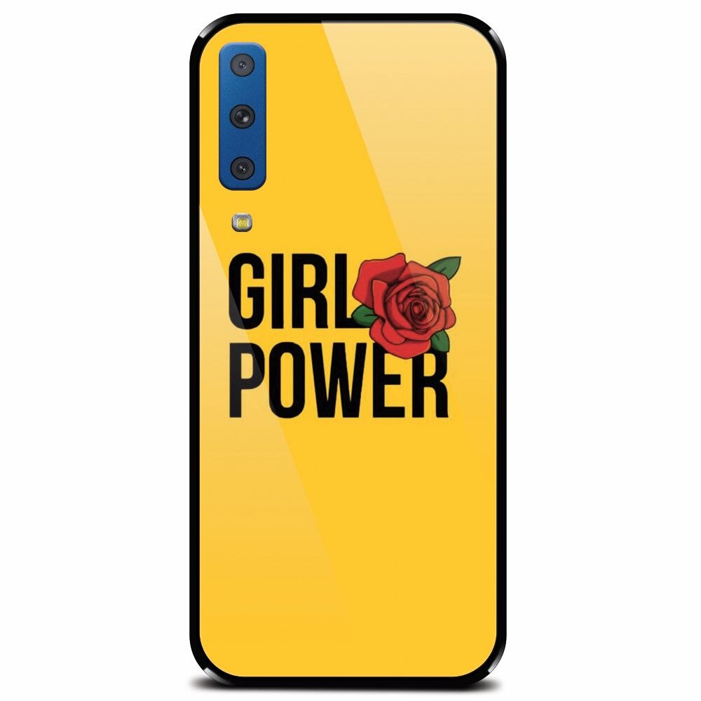 Husa din sticla securizata pentru Samsung Galaxy A7 (2018), Girl Power