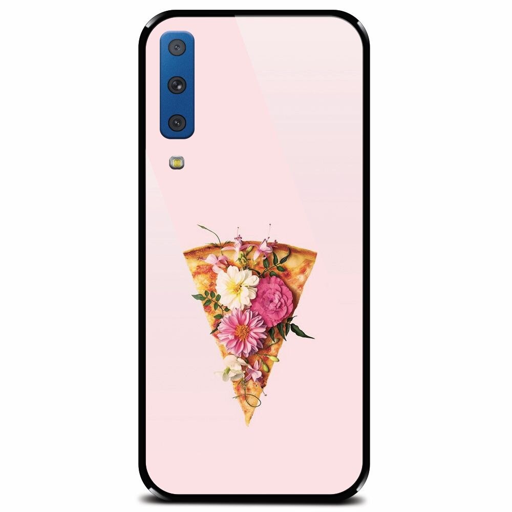 Husa din sticla securizata pentru Samsung Galaxy A7 (2018), Flower Pizza