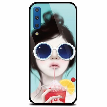 Husa din sticla securizata pentru Samsung Galaxy A7 (2018), Cute Girly 001 Husa din sticla securizata pentru Samsung Galaxy A7 (2018), Cute Girly 001