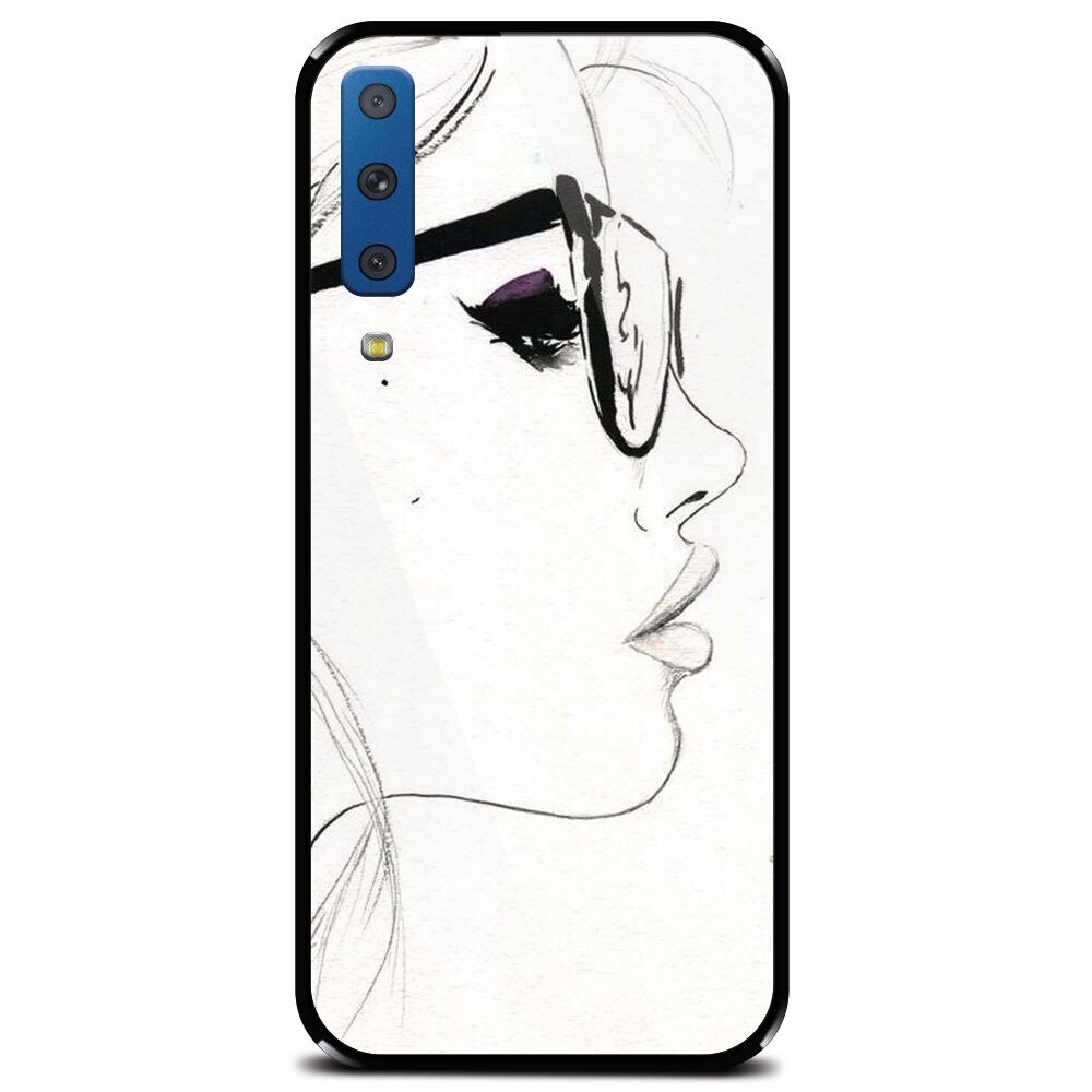 Husa din sticla securizata pentru Samsung Galaxy A7 (2018), Girl Face